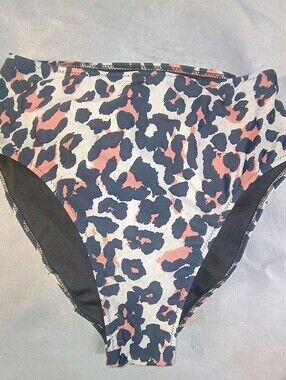 Blooming Jelly High- Waisted Bikini Bottom Leopard Women's Lg